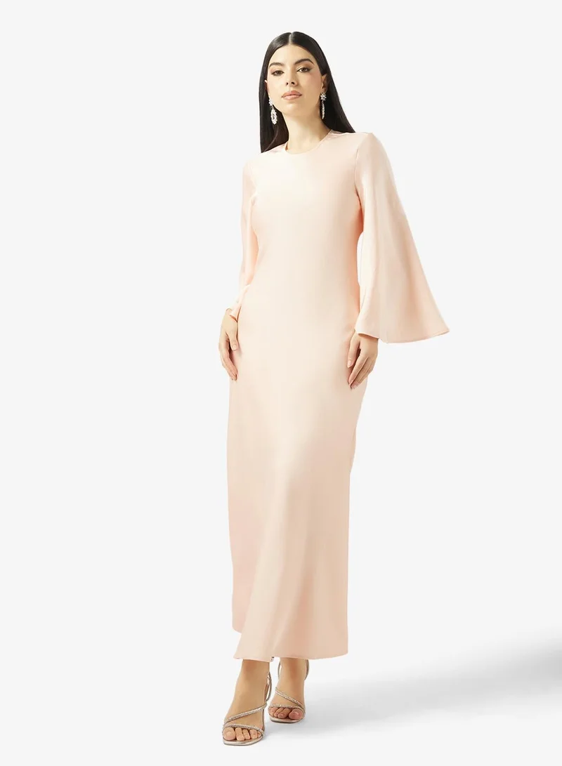 فيرو مودا فستان واسع الأكمام بطول الساق